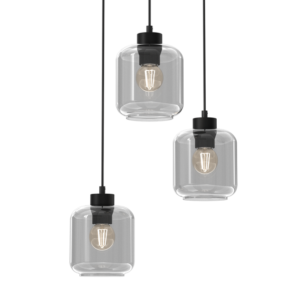 Lampa wisząca SOMBRA SMOKED, MLP8375, czarny/dymiony, 3x60W E27