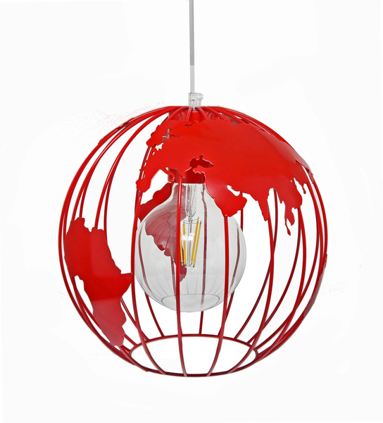 Lampa sufitowa do pokoju dziecka czerwona 1-punktowa Globus 1XE27 Led 