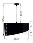 Lampa wisząca asymetryczna welurowa Mix czarno - biała 