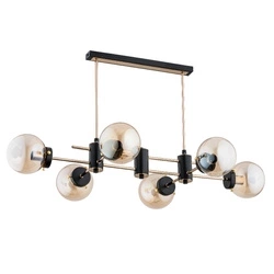 Lampa sufitowa ALFA LINIO SOLA CZARNO-ZŁOTA 6xE14 57cm | 27496