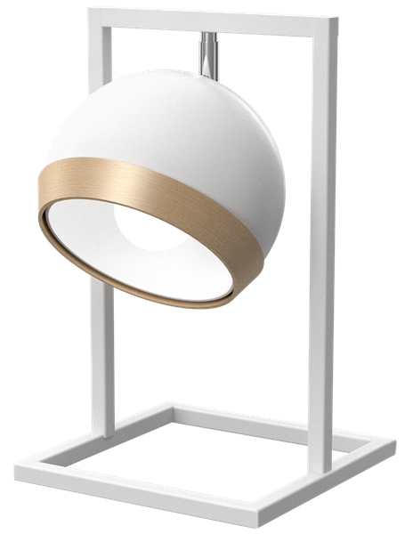 Lampa stołowa nowoczesna kula OVAL biały 40cm