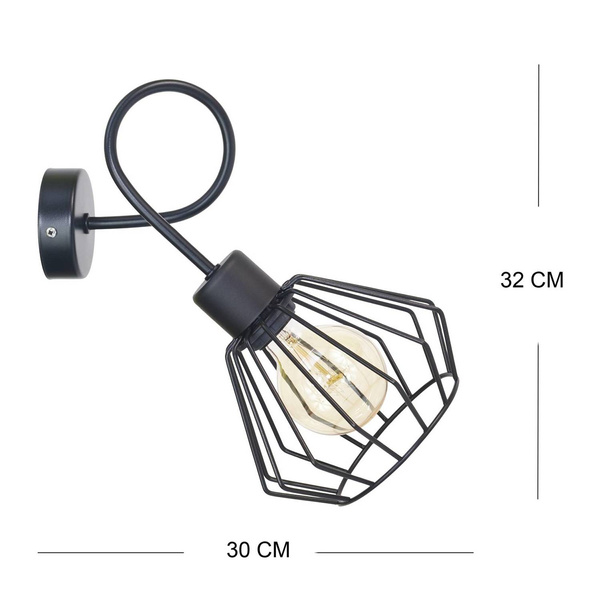 Lampa ścienna dla dziecka kinkiet szary Edison Loft