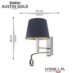 Kinkiet AUSTIN GOLD z panelem LED