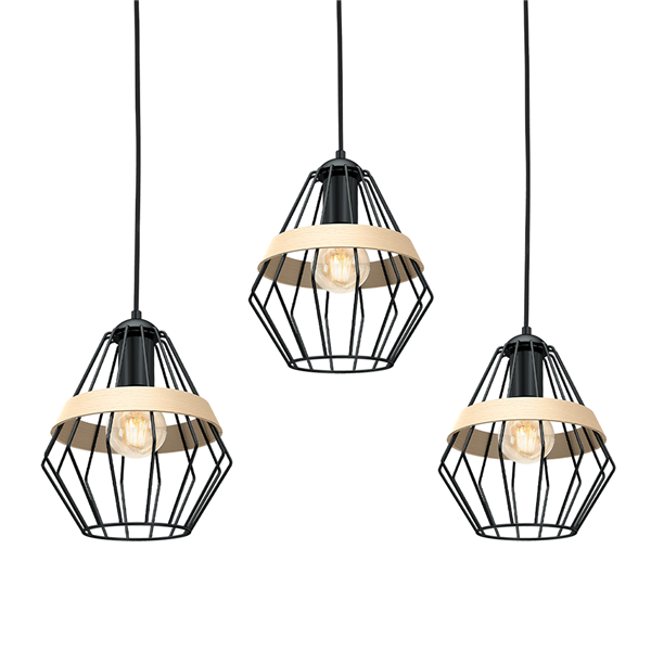 Lampa wisząca INDUSTRIALNA CLIFF BLACK 3xE27 MLP5525