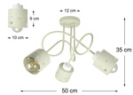 Lampa sufitowa do pokoju dziecka beżowa w serca 3xE27 Loft
