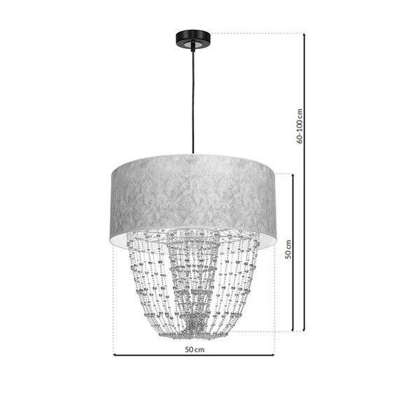Nowoczesna lampa wisząca ALMERIA SILVER/CHROME 1xE27 MLP6437