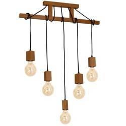 Lampa Wisząca JACK, MLP4358, dąb, 5x60W E27