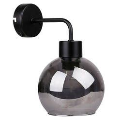 Kinkiet czarny lampa ścienna klosz szklany dymiony 40W E27 Lady Candellux 21-76700
