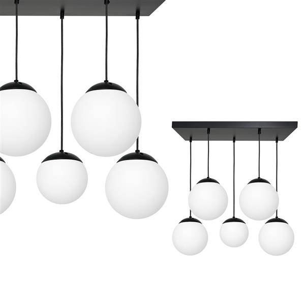 Nowoczesna lampa wisząca prostokąt LIMA BLACK 5xE14 MLP6525