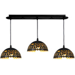 Lampa wisząca LISA, ML6136, czarny/złoty, 3x60W E27 