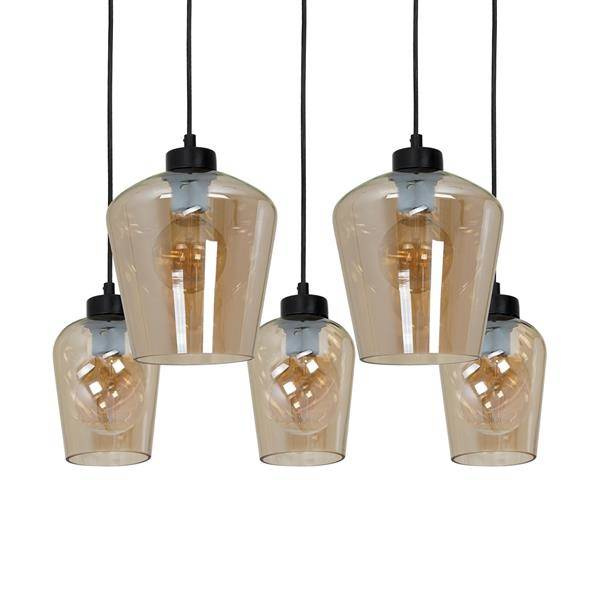 Nowoczesna lampa wisząca prostokąt SANTIAGO AMBER MLP6617
