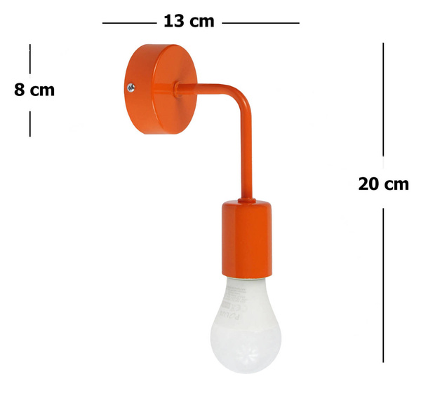Lampa ścienna kinkiet do pokoju dziecka pomarańczowy w stylu loft Vanessa 1xE27