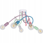 Lampa sufitowa do pokoju dziecka pastelowa Magiczny Zawijas 5xE27 Led 