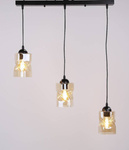 Lampa wisząca czarna/bursztynowa listwa 3xE27 Felis 33-00187