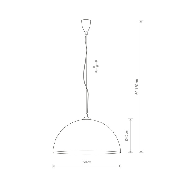 Wisząca HEMISPHERE white L 50cm biała