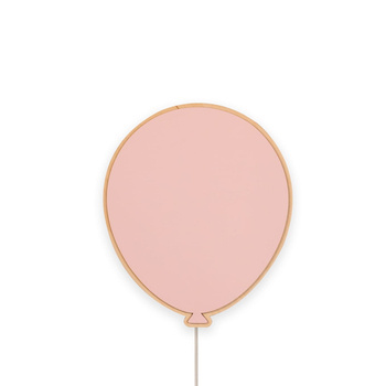 Drewniana lampka nocna do pokoju dziewczynki Balonik Różowy