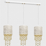 Nowoczesna lampa wisząca listwa ALMERIA WHITE/GOLD 3xE27 MLP6445