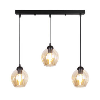 Lampa wisząca szklana czarno/brązowa 3xE27 Aspa 33-00606