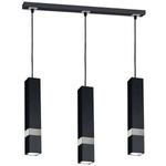 Nowoczesna lampa wisząca listwa VIDAR BLACK/CHROME 3xGU10 MLP6288