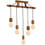 Lampa Wisząca JACK, MLP4358, dąb, 5x60W E27