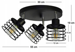 Lampa do pokoju młodzieżowego czarna Koszyk 3P 