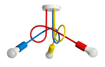 Lampa sufitowa do pokoju dziecka kolorowa w stylu loft Mondo 3xE27 Led