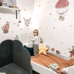  Lampka nocna dla dzieci LED drewniana Sarenka z pilotem 