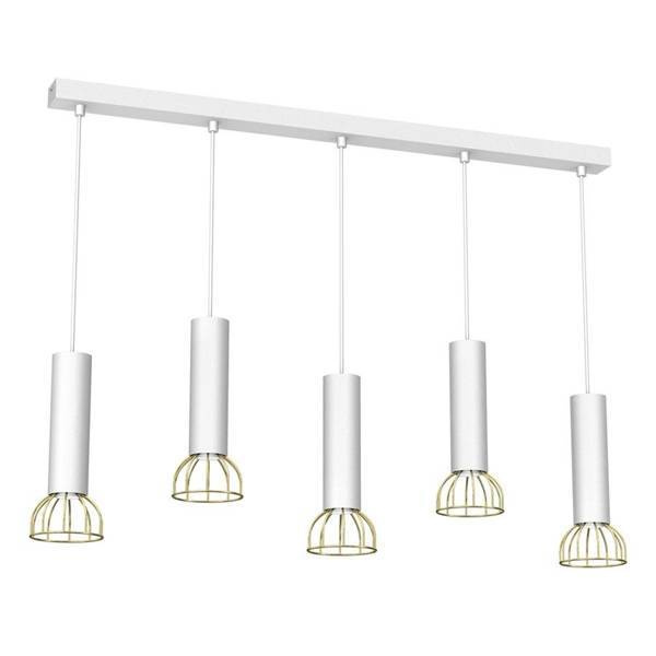 Lampa wisząca DANTE, MLP7256, biały/złoty, 5x8W LED GU10