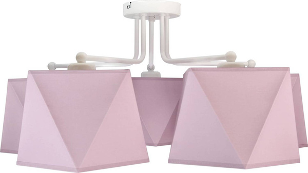 Lampa sufitowa  do pokoju nastolatka 5-punktowa kolorowe abażury Diament 5xE27