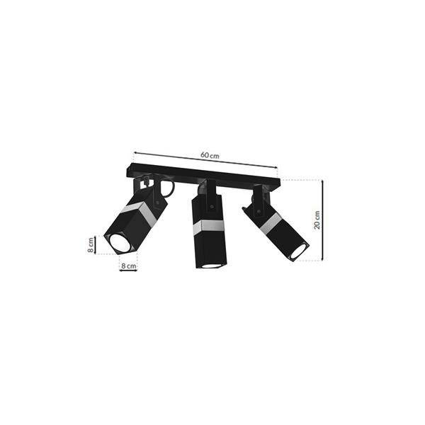 Nowoczesna lampa sufitowa VIDAR BLACK/CHROME 3xGU10 MLP6286