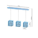Lampa wisząca RALLY BLUE 3xE27 MLP6481