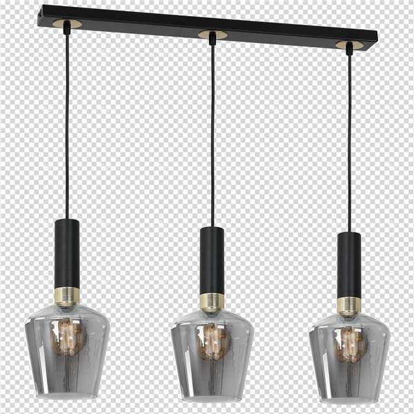 Nowoczesna lampa wisząca listwa ROMA BLACK MLP6485
