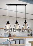 Lampa sufitowa wisząca czarna druciana 3x60W Ggraf Candellux 33-62901