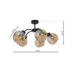 Nowoczesna lampa sufitowa SOFIA AMBER 5 