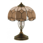 Lampka nocna klasyczna witraż 2x E14 wys. 40cm | brąz ecru
