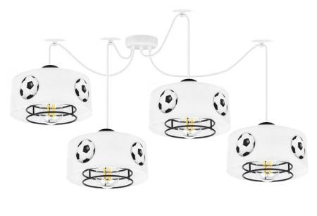 Lampa sufitowa do pokoju piłkarskiego typu pająk regulowana Mundial 4xE27 Led