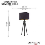 Lampa stołowa trójnóg złoty środek Soveto Gold