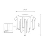 Lampa sufitowa nowoczesna rurki STALACTITE black  XIII czarny śr. 34cm