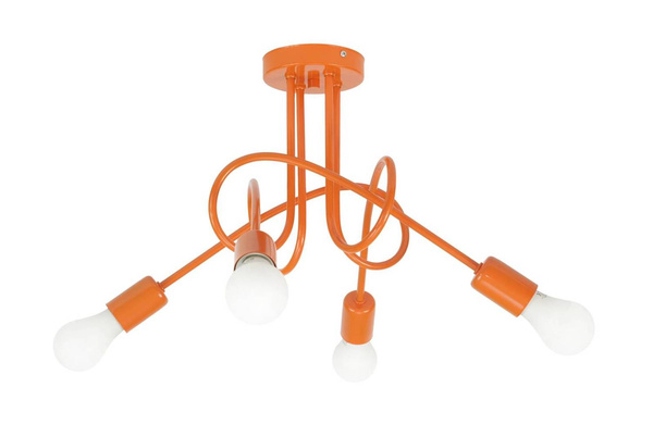 Lampa sufitowa do pokoju dziecka pomarańczowa Mondo 4 Loft