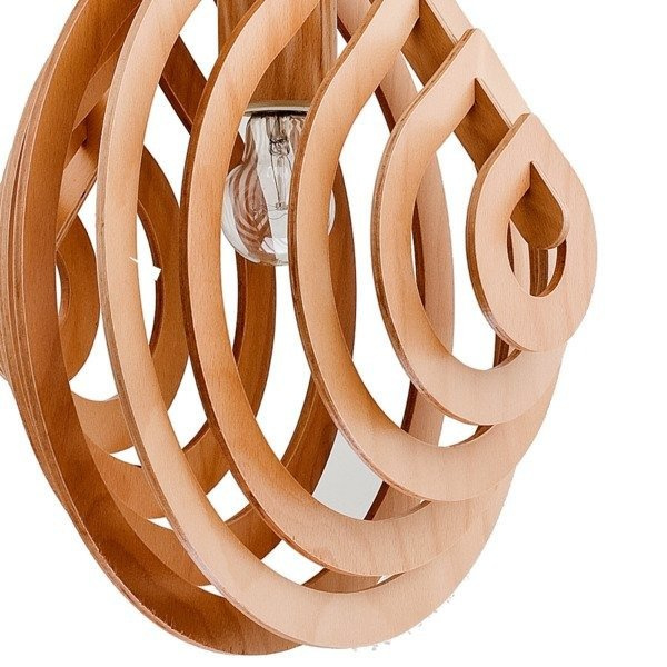 Lampa wisząca zwis KARNAK drewno śr. 35cm