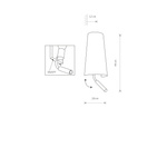 Kinkiet do sypialni FARO II E27 40W + G9 10W wys. 44cm | czarny złoty