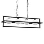 Lampa wisząca DIEGO, MLP8570, czarna z białymi kloszami, 4x40W E14
