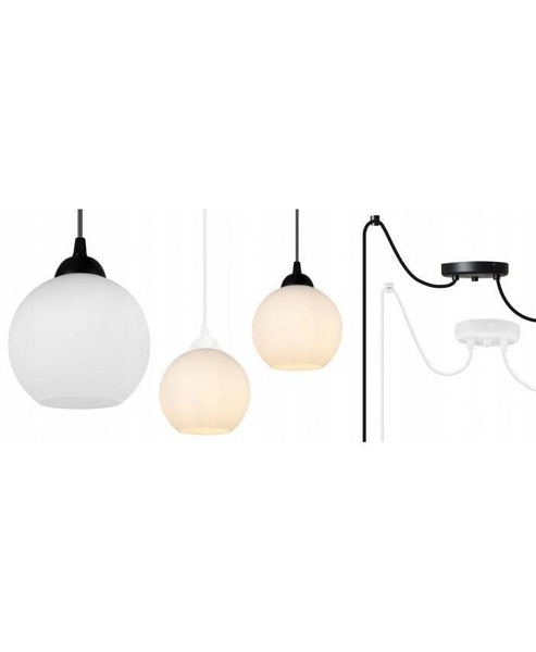 Nowoczesna lampa wisząca typu pająk kuliste szklane klosze