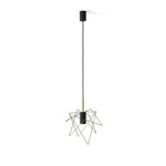 Lampa wisząca druciana zwis nowoczesna GSTAR złoty/czarny śr. 30cm