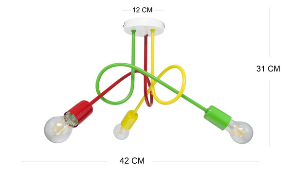 Lampa sufitowa dla dzieci kolorowa Mondo 3
