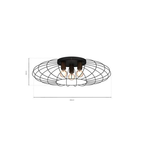 Lampa sufitowa MERIDIANO, MLP7961, czarny/brązowy, 3x60W E27