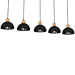 Lampa wisząca ERIK, MLP7227, czarny/drewno, 5x60W E27