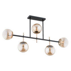 Nowoczesna lampa sufitowa do salonu DALIA 5x E14 wys. 53cm | czarny