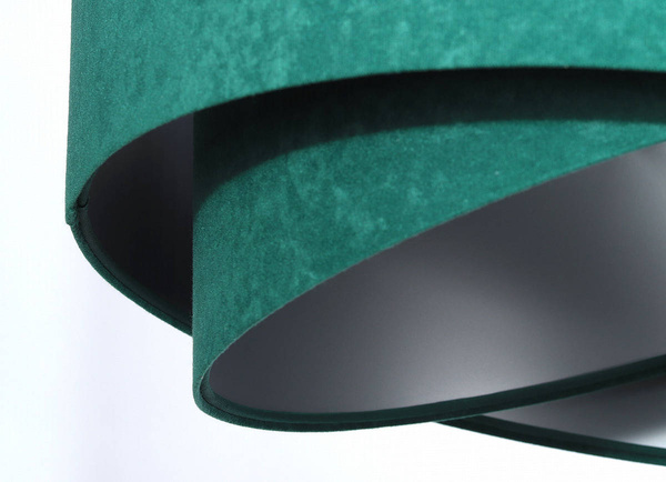 Lampa wisząca asymetryczna welurowa Rubin zielono srebrna