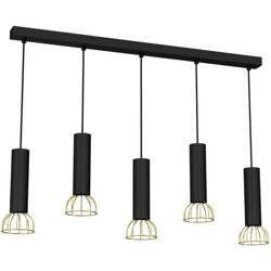 Lampa wisząca DANTE, MLP7250, czarny/złoty, 5x8W LED GU10